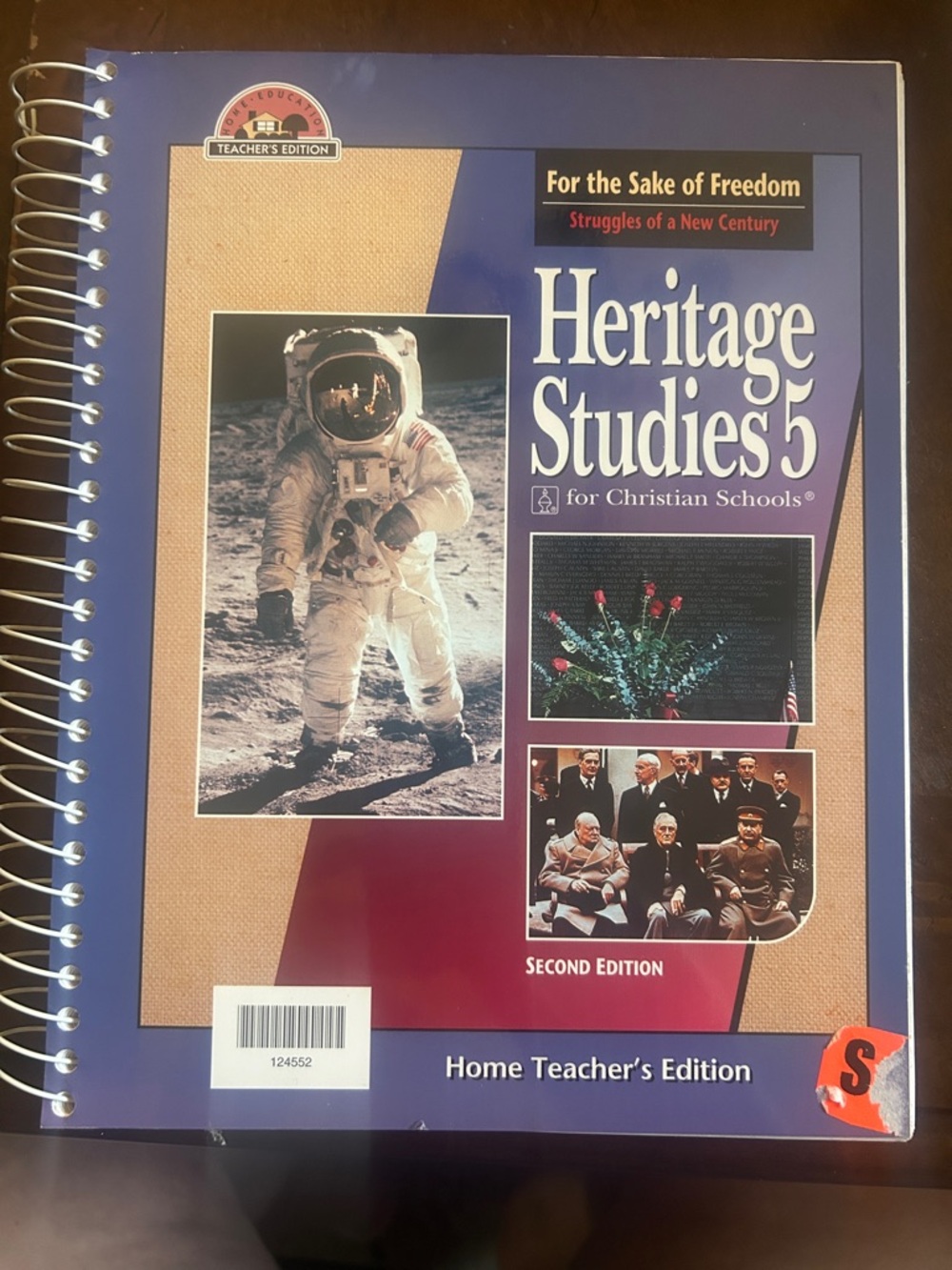 Heritage Studies 5 Home Teacher's Edition - Blue & Tan Spiral-Bound Textbook
